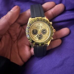 Rolex Gold Dial with Black Strap